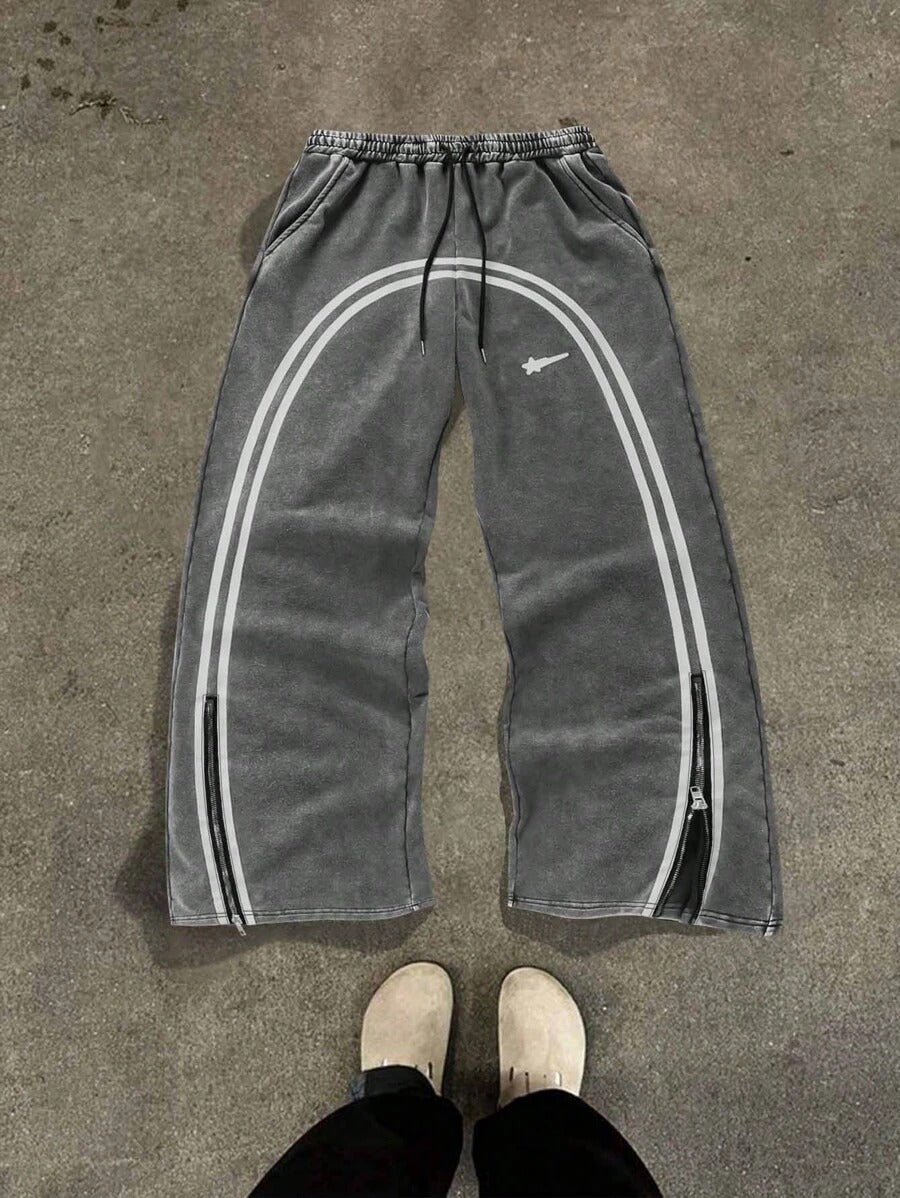 Casual Zipper Sweatpants Men Women