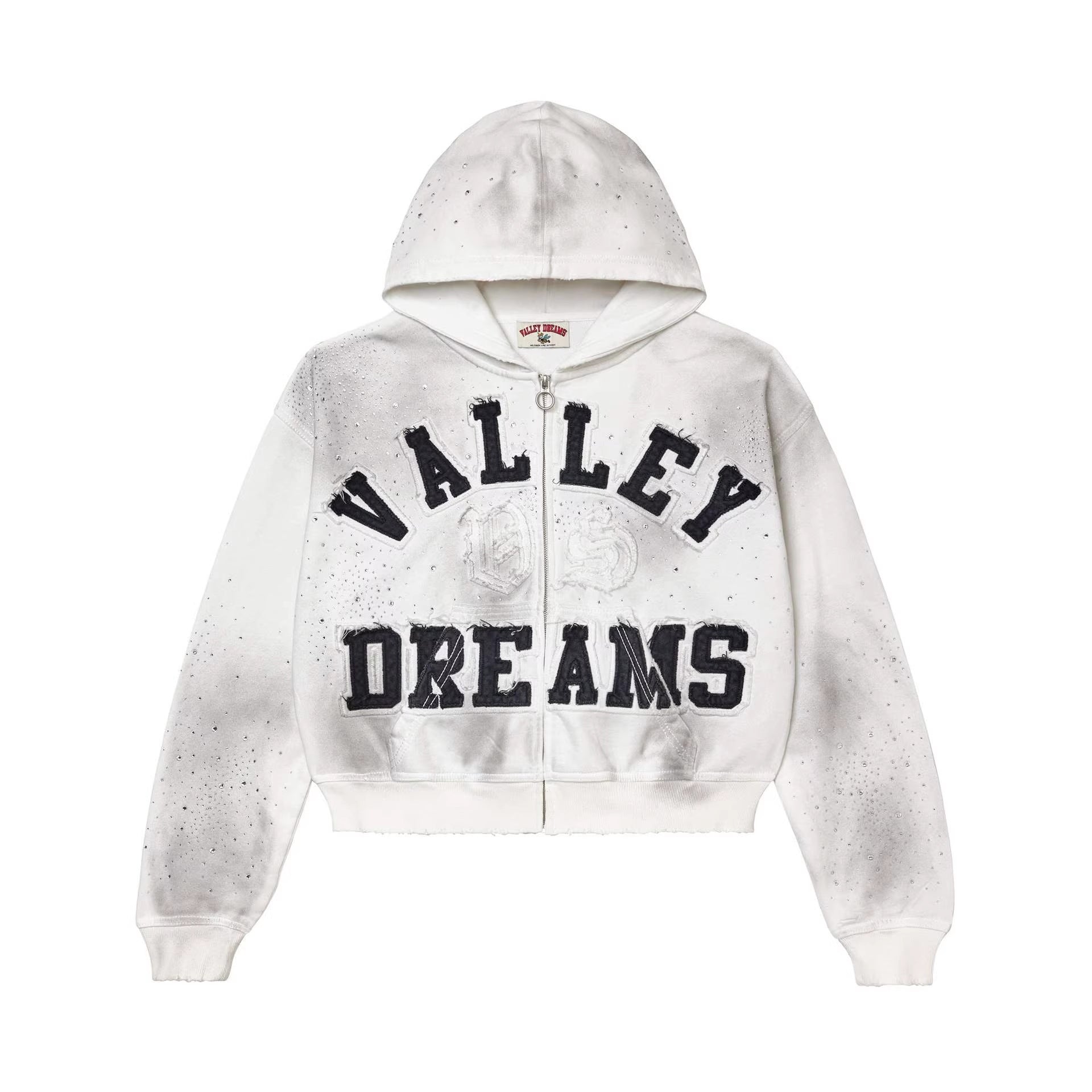 Retro Print Zip Up Hoodie