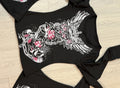Gothic Print Rhinestone T-Shirt